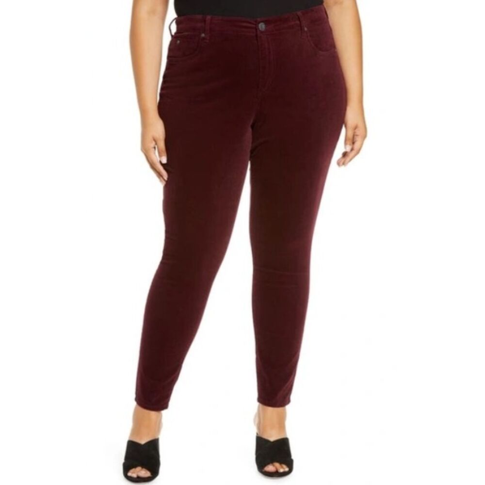 Kut From The Kloth Diana Wine Corduroy Skinny Pants Stretch Cotton Blend Sz 16